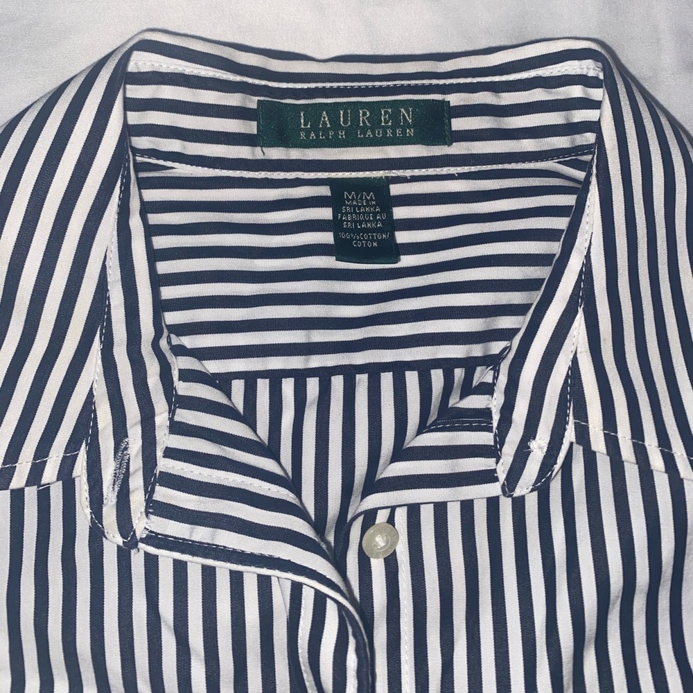 Lauren by Lauren blue and white button up